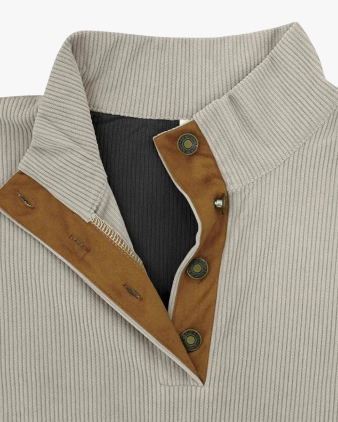 Trevor High Collar Corduroy Retro Pullover