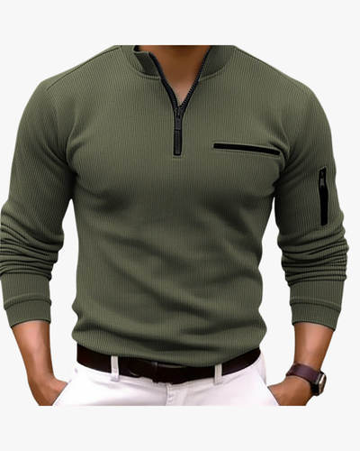 Dean Long-Sleeve Zip-Up Shirt