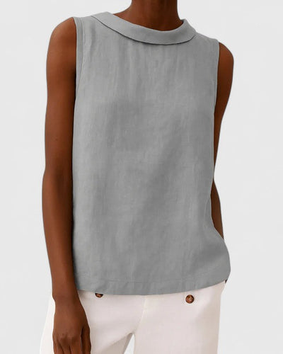 Anastine | Elegant Top with Roll Collar