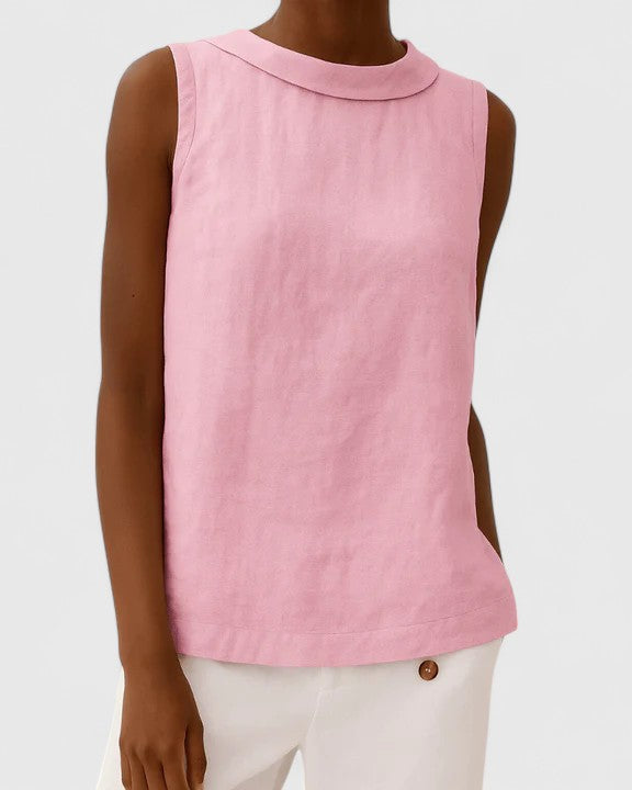 Anastine | Elegant Top with Roll Collar