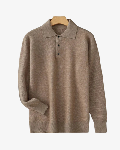 Larry Long-Sleeved Cashmere Polo Shirt