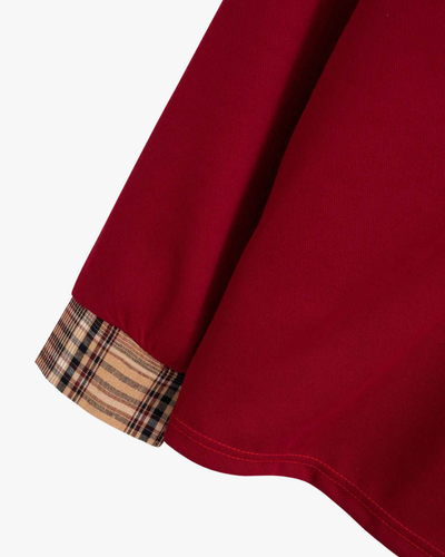Jay Plaid-Trim Long Sleeve Polo
