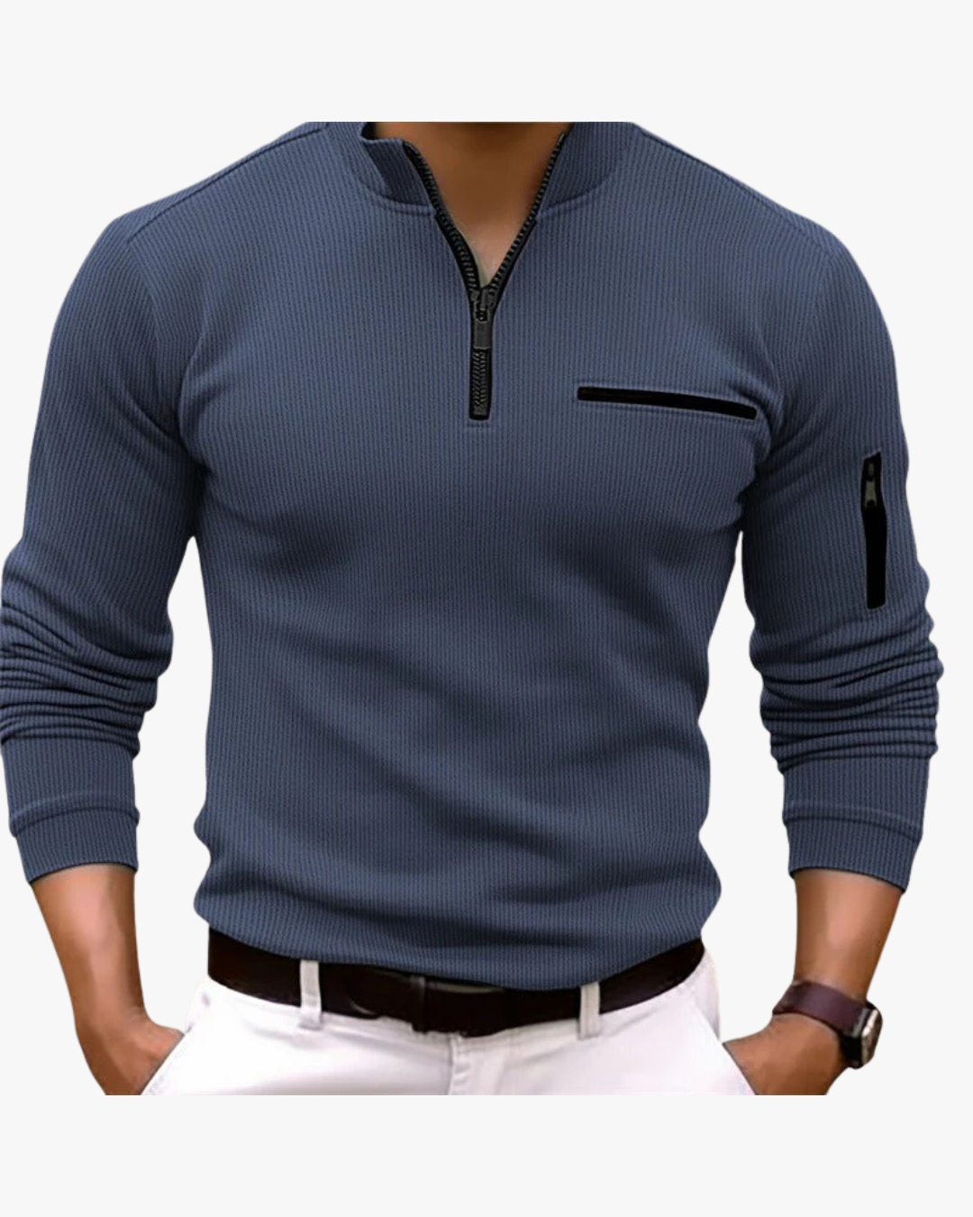 Dean Long-Sleeve Zip-Up Shirt