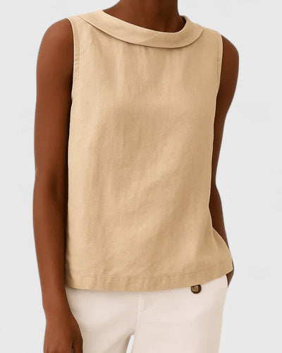 Anastine | Elegant Top with Roll Collar