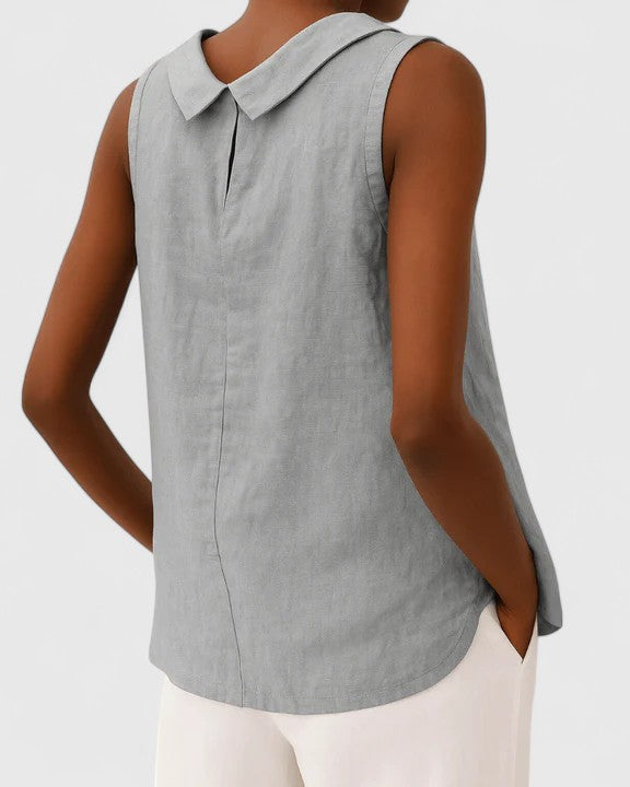 Anastine | Elegant Top with Roll Collar