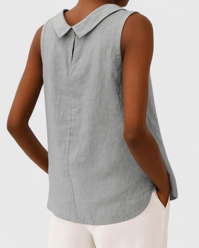 Anastine | Elegant Top with Roll Collar