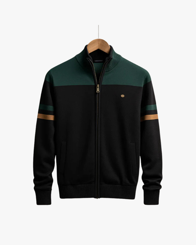 Troy Color Block Full-Zip Cotton Sweatshirt