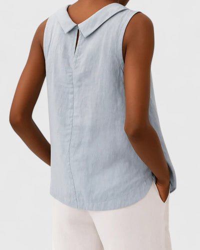 Anastine | Elegant Top with Roll Collar