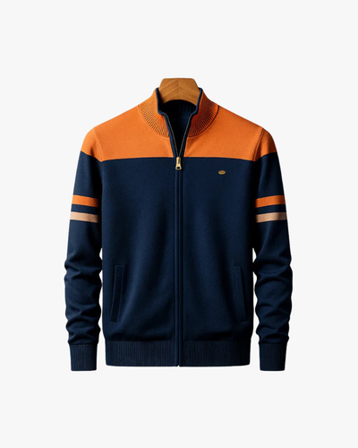 Troy Color Block Full-Zip Cotton Sweatshirt