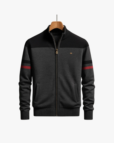 Troy Color Block Full-Zip Cotton Sweatshirt