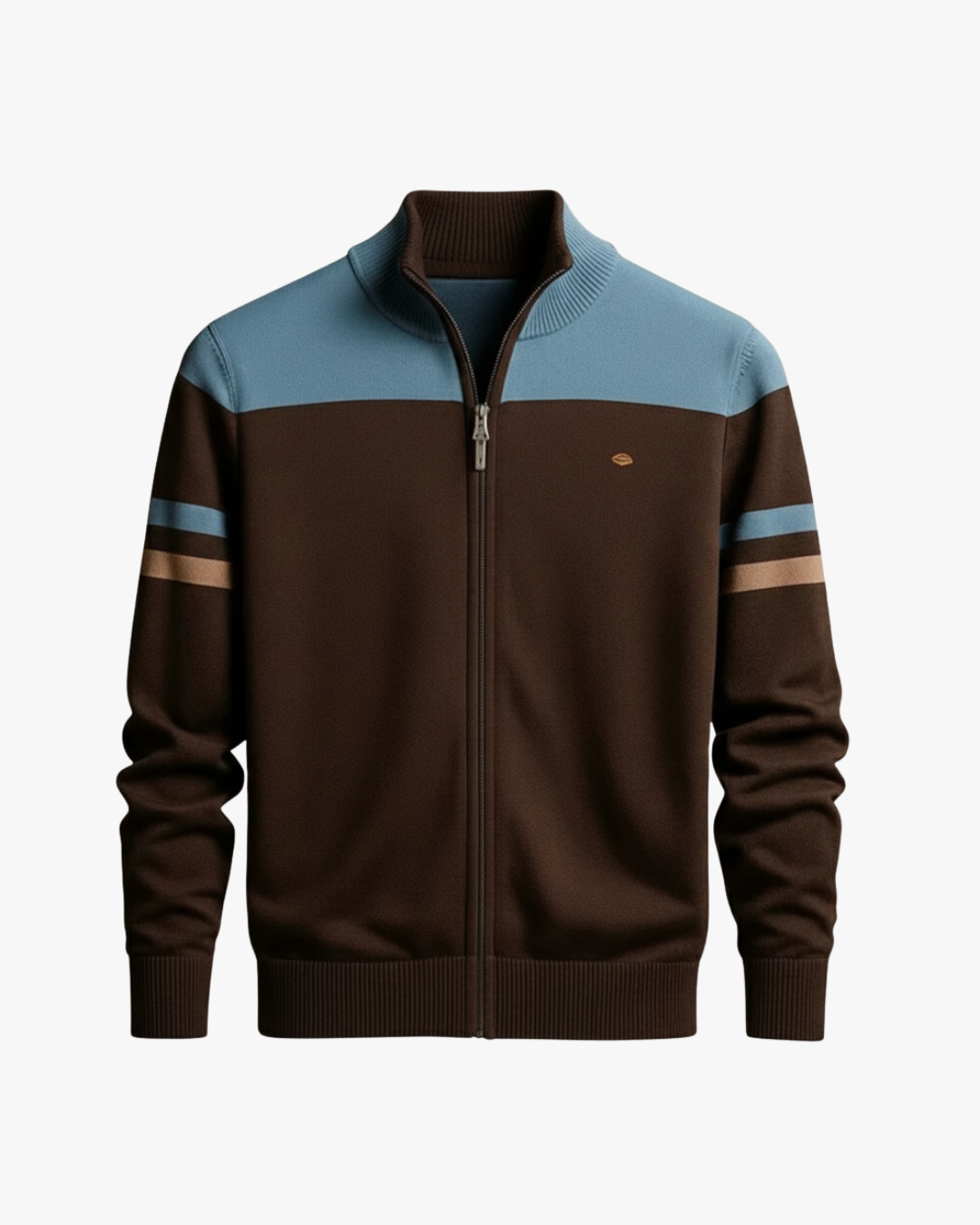 Troy Color Block Full-Zip Cotton Sweatshirt